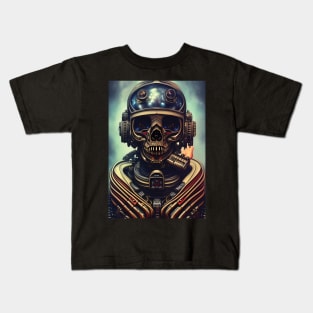 Skeleton Astronaut | Space Skull | Dystopian Art | Skull Astronaut Artwork | Fantasy Astronaut Skull Kids T-Shirt